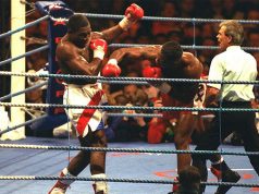 Lewis stopped British rival Frank Bruno in their WBC heavyweight title clash in Cardiff in 1993 Photo Credit: The Telegraph