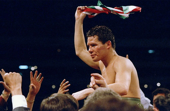 Julio Cesar Chavez after beating Greg Haugen. Photo Credit: The Fight City
