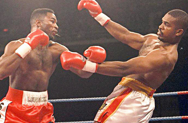 Lennox Lewis demolished 'Razor' Ruddock. Photo Credit: Boxing News