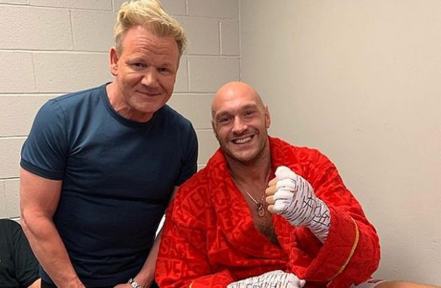 Boxing fanatic, Gordon Ramsay with Tyson Fury. Photo Credit: Mail Online