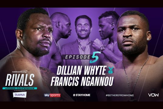 Dillian Whyte will come face-to-face with UFC star Francis Ngannou in an ePress Conference tomorrow Photo Credit: Matchroom Boxing
