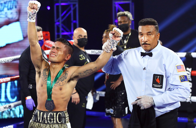 The Filipino was left elated after receiving the nod inside 'The Bubble' Photo Credit: Mikey Williams/Top Rank