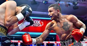 WBC Super Featherweight champion Miguel Berchelt outclassed Eleazar Valenzuela in Mexico City Photo Credit: Zanfer Promotions