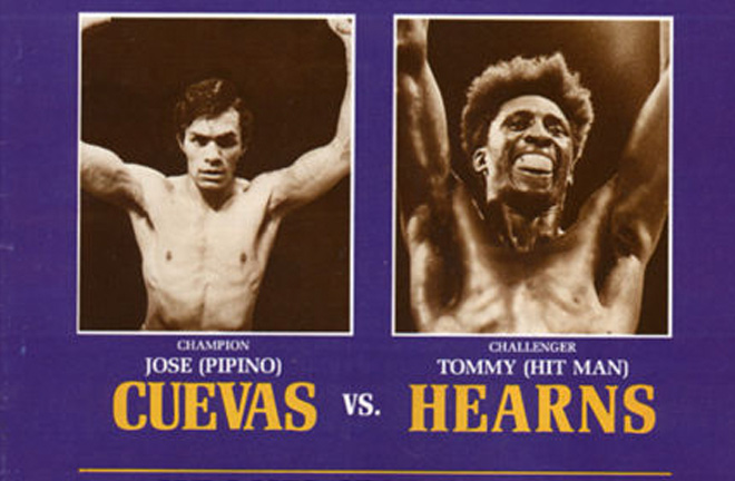 Hearns won his first World title defeating 'Pipino' Cuevas. Photo credit: The Fight City