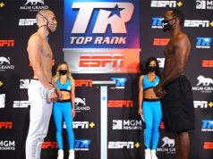 Pedraza and LesPierre face off. Photo Credit: Top Rank