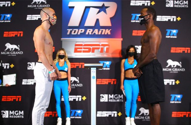 Pedraza and LesPierre face off. Photo Credit: Top Rank