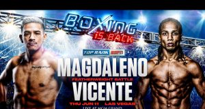 Jessie Magdaleno takes on Yenifel Vicente behind closed doors in Las Vegas on Thursday night Photo Credit: Top Rank