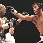 Calzaghe climbed off the canvas for the first time in his career to beat Byron Mitchell in two rounds in 2003 Photo Credit: BBC Sport