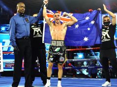 Jason was joined alongside brother Andrew Moloney who was beaten on Tuesday in the same venue Photo Credit: Mikey Williams/Top Rank
