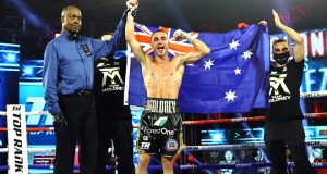 Jason was joined alongside brother Andrew Moloney who was beaten on Tuesday in the same venue Photo Credit: Mikey Williams/Top Rank