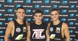 Jason and Andrew Moloney joined by sparring partner Andres Campos.