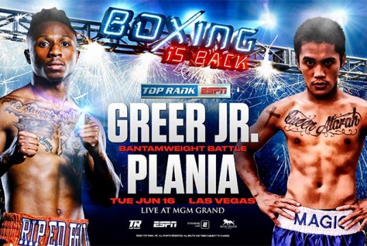 Josh Greer Jr will take on Mike Plania. Credit: Top Rank