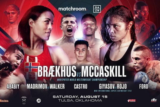 Cecilia Brækhus's undisputed Welterweight title defence against Jessica McCaskill will headline in Tulsa on August 15 Photo Credit: Matchroom Boxing