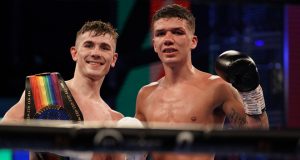 Brad Foster retained his British and Commonwealth titles after a thrilling battle with James Beech Jr at BT Sport Studio Photo Credit: Queensberry Promotions