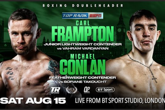 Carl Frampton and Michael Conlan return to the ring on August 15 Photo Credit: Top Rank
