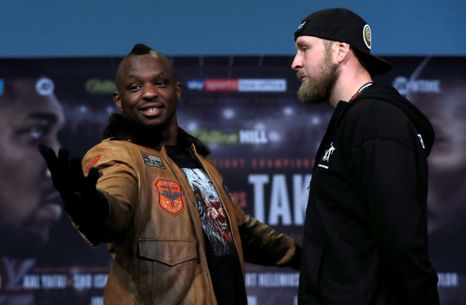 Helenius facing off against Dillian Whyte. Photo Credit: The Sun