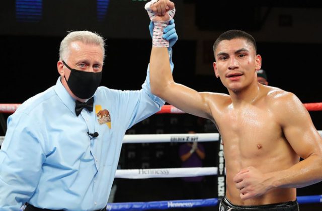 Vergil Ortiz stormed to a 16th straight stoppage victory against Samuel Vargas in Indio Photo Credit: Tom Hogan/HoganPhotos/Golden Boy Promotions