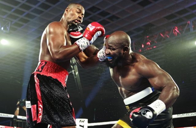 Late replacement Carlos Takam registered a comfortable points win over Jerry Forrest in Las Vegas Photo Credit: Mikey Williams/Top Rank