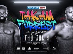 Carlos Takam takes on Jerry Forrest as a last minute replacement for disgraced Jarrell Miller. Photo Credit: Top Rank