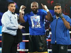 Takam dedicated the victory to his late father who passed away last week Photo Credit: Mikey Williams/Top Rank