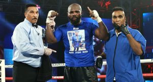 Takam dedicated the victory to his late father who passed away last week Photo Credit: Mikey Williams/Top Rank