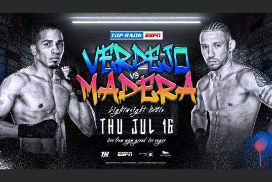 Felix Verdejo's clash with Will Madera has been elevated to main event after Marriaga-Yap was cancelled Photo Credit: Top Rank