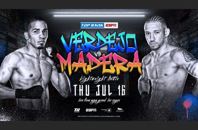 Felix Verdejo's clash with Will Madera has been elevated to main event after Marriaga-Yap was cancelled Photo Credit: Top Rank Felix Verdejo's clash with Will Madera has been elevated to main event after Marriaga-Yap was cancelled Photo Credit: Top Rank