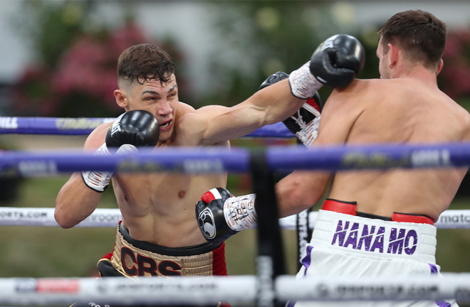 Billam-Smith landed a huge right hand to end proceedings in the second round Photo Credit: Mark Robinson/Matchroom Boxing