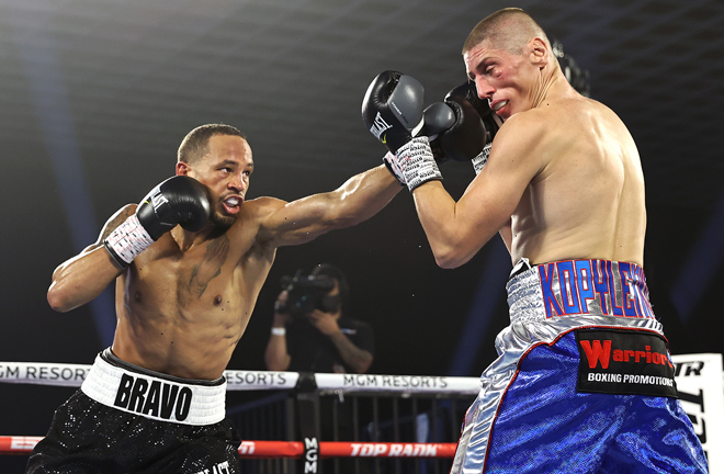 Rob Brant got back to winning ways with Vitalii Kopylenko retiring after five rounds Photo Credit: Mikey Williams/Top Rank