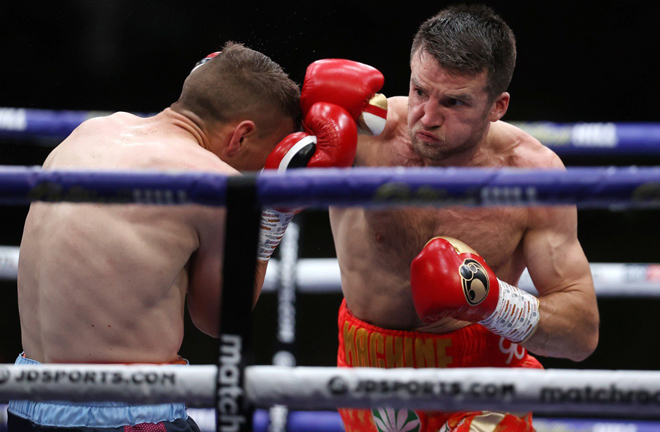 Anthony Fowler stayed on course for a big domestic fight after a dominant win over the brave Adam Harper Photo Credit: Mark Robinson/Matchroom Boxing