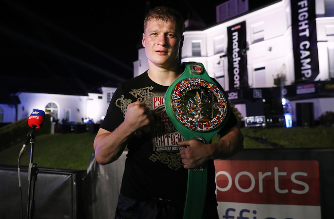 Povetkin claimed the WBC interim Heavyweight title and Diamond belt after his upset over Whyte Photo Credit: Mark Robinson/Matchroom Boxing