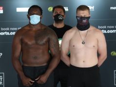 Dillian Whyte weighed in over two stone heavier than Alexander Povetkin on Friday Photo Credit: Mark Robinson/Matchroom Boxing