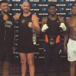 Anderson (far right) helped prepare Tyson Fury for his rematch with Deontay Wilder in February Photo Credit: gfoxboxing/Instagram
