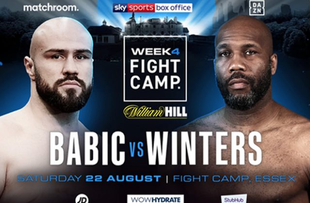 Alen Babic will clash with Shawndell Winters in the final Matchroom Fight Camp on Saturday Photo Credit: Matchroom Boxing