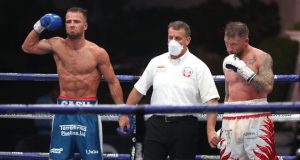 Felix Cash stopped Jason Welborn inside five rounds to retain his Commonwealth Middleweight title at Fight Camp on Saturday Photo Credit: Mark Robinson/Matchroom Boxing