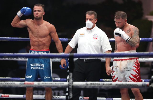 Felix Cash stopped Jason Welborn inside five rounds to retain his Commonwealth Middleweight title at Fight Camp on Saturday Photo Credit: Mark Robinson/Matchroom Boxing