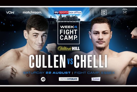 Jack Cullen will collide with Zak Chelli on the final Matchroom Fight Camp on August 22 Photo Credit: Matchroom Boxing