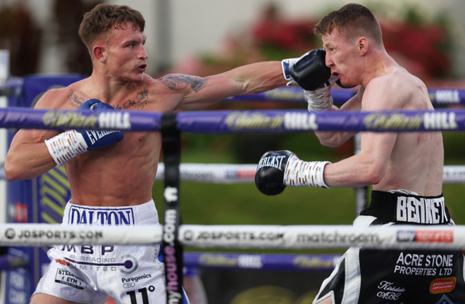 Dalton Smith landed the first KO of Fight Camp to halt Nathan Bennett inside five rounds Photo Credit: Mark Robinson/Matchroom Boxing