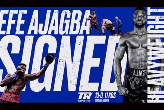 Unbeaten Heavyweight Efe Ajagba has signed a promotional pact with Top Rank Photo Credit: Top Rank