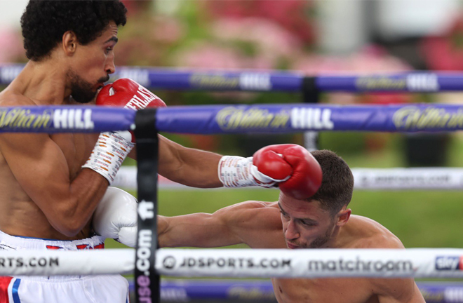 Jordan Gill saw off the challenge of Reece Bellotti in the Fight Camp opener Photo Credit: Mark Robinson/Matchroom Boxing