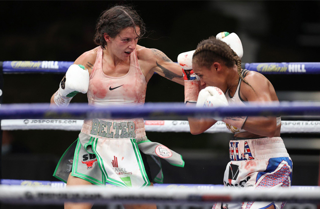 Harper showed her steel in a thrilling back and forth contest Photo Credit: Mark Robinson/Matchroom Boxing