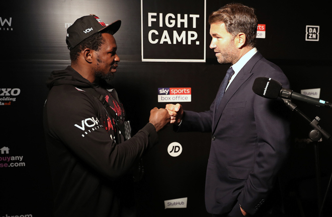 Eddie Hearn confirmed he would invoke an immediate rematch following Whyte's shock defeat Photo Credit: Mark Robinson/Matchroom Boxing