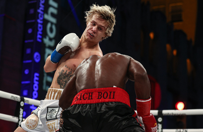 Middleweight prospect Nikita Ababiy marched on with victory over Jarvis Williams Photo Credit: Ed Mulholland/Matchroom Boxing