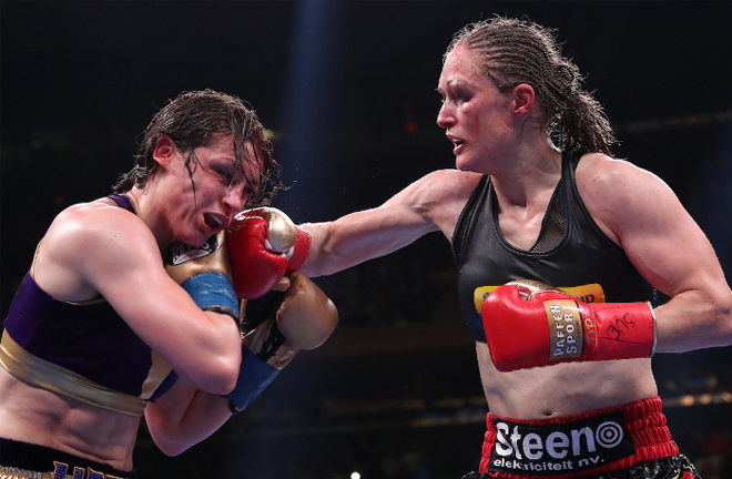 Katie Taylor faces Delfine Persoon in a rematch for her undisputed Lightweight titles Photo Credit: Boxing Scene