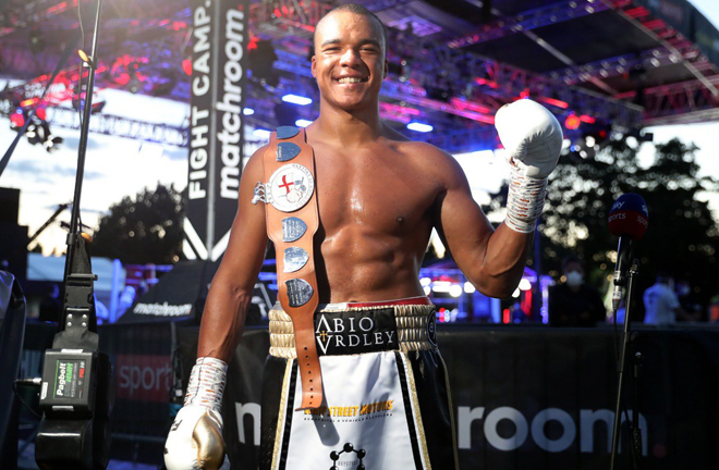 Fabio Wardley stopped Simon Vallily to win the English Heavyweight crown Photo Credit: Mark Robinson/Matchroom Boxing