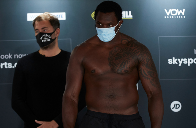 Whyte was almost a stone-and-a-half lighter than he was in Saudi Arabia in December Photo Credit: Mark Robinson/Matchroom Boxing