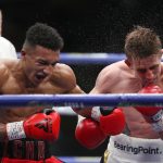 Zelfa Barrett dug deep before stopping Eric Donovan with a showreel eighth round knockout Photo Credit: Mark Robinson/Matchroom Boxing