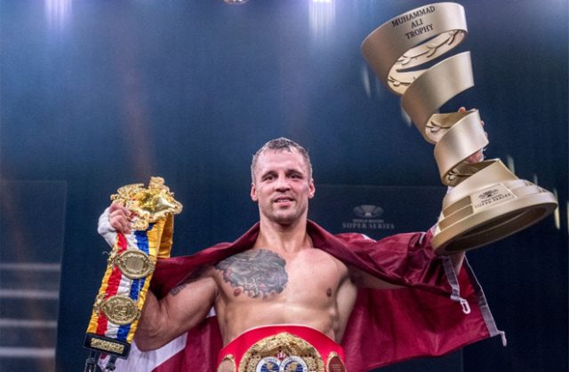 Mairis Briedis won the World Boxing Super Series, claiming the IBF belt, Ring Magazine title and Ali Trophy Photo Credit: WBSS