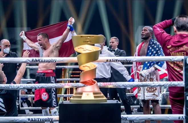 Briedis could not hide his emotion after being crowned champion Photo Credit: WBSS