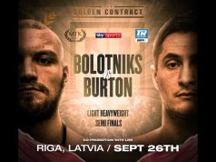 Hosea Burton heads to Riga to face Ricards Bolotniks in the Golden Contract semi-finals Photo Credit: MTK Global
